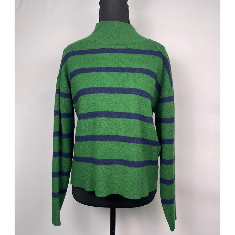 Maeve by Anthropologie Green Blue Striped Turtleneck Sweater Women’s XXS